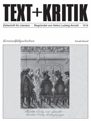cover image of TEXT+KRITIK Sonderband--Kriminalfallgeschichten